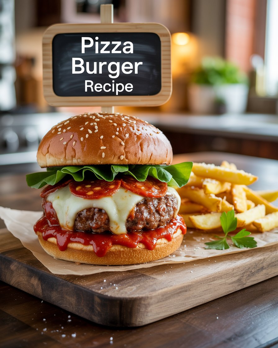 Pizza Burger Recipe | Cheesy, Juicy, Saucy Homemade Burger You’ll Crave