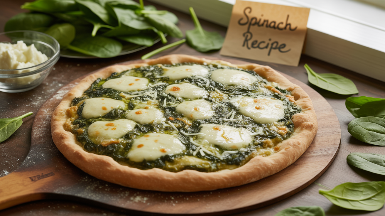 Spinach Pizza Recipe | Fresh, Creamy & Authentic Italian Style Spinach Pizza Recipe | Fresh, Creamy & Authentic Italian Style