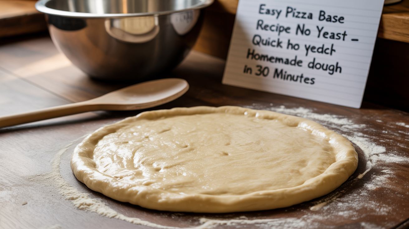 Easy Pizza Base Recipe No Yeast – Quick Homemade Dough in 30 Minutes Easy Pizza Base Recipe No Yeast – Quick Homemade Dough in 30 Minutes