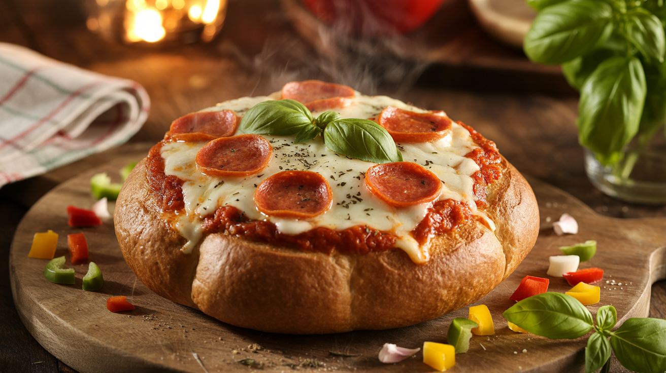 Pizza in Bread Recipe | Easy Homemade Italian Snack Idea