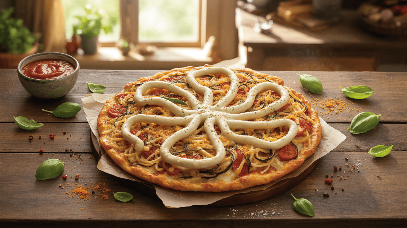 Pasta Pizza Recipe | Crispy Crust & Cheesy Pasta Delight