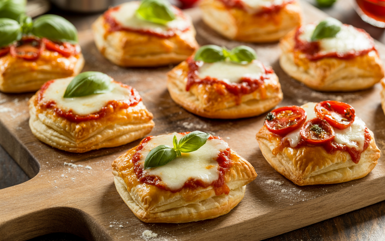 Puff Pastry Recipes Pizza | Easy Italian-Style Flaky, Cheesy Mini Pizzas