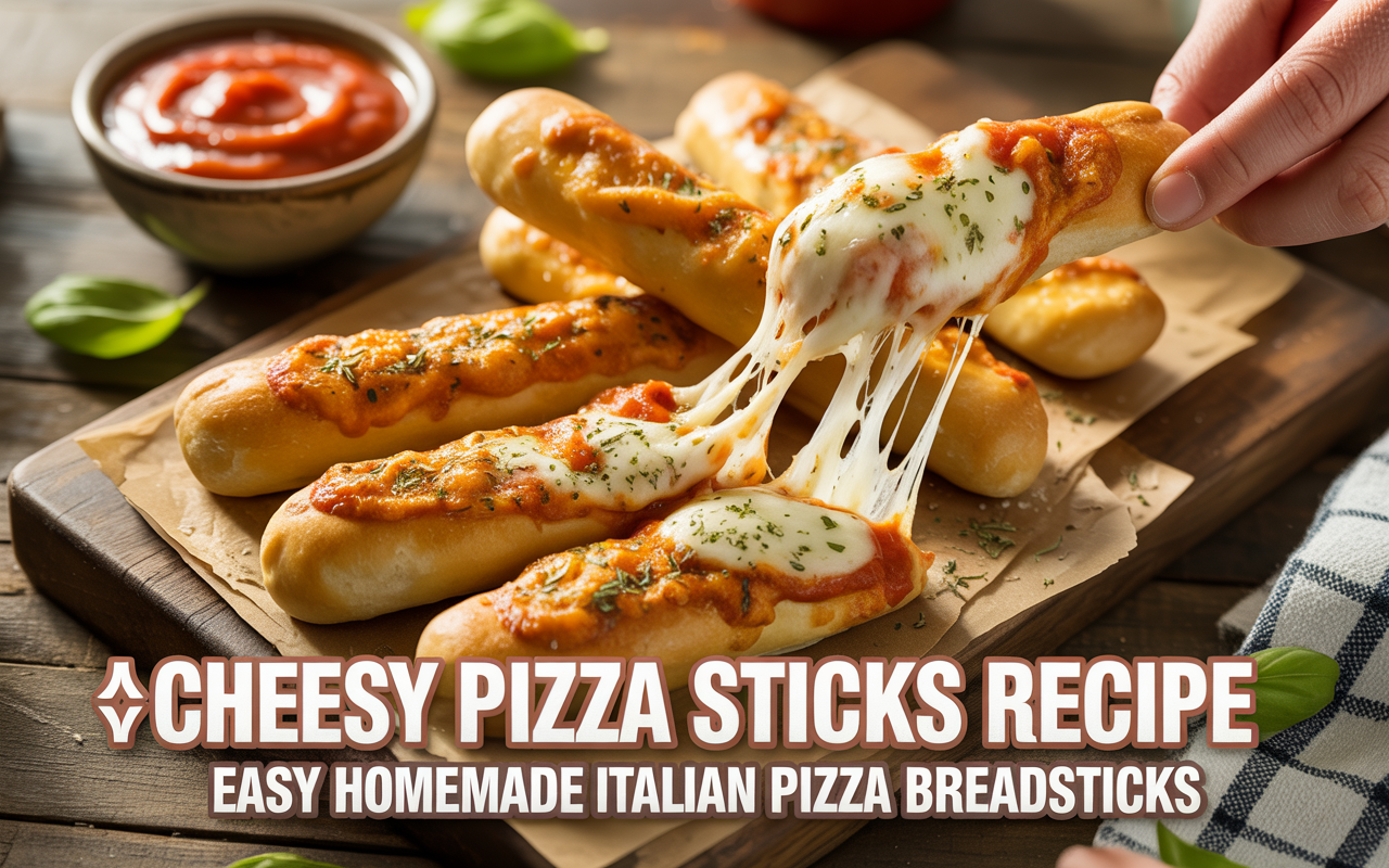 🔥 Cheesy Pizza Sticks Recipe | Easy Homemade Italian Pizza Breadsticks