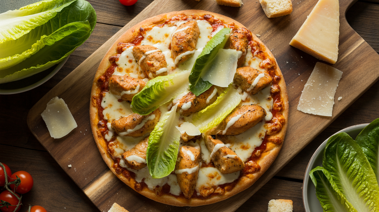 Best Chicken Caesar Pizza Recipe: Crispy, Creamy & Loaded with Fresh Caesar Salad Best Chicken Caesar Pizza Recipe: Crispy, Creamy & Loaded with Fresh Caesar Salad