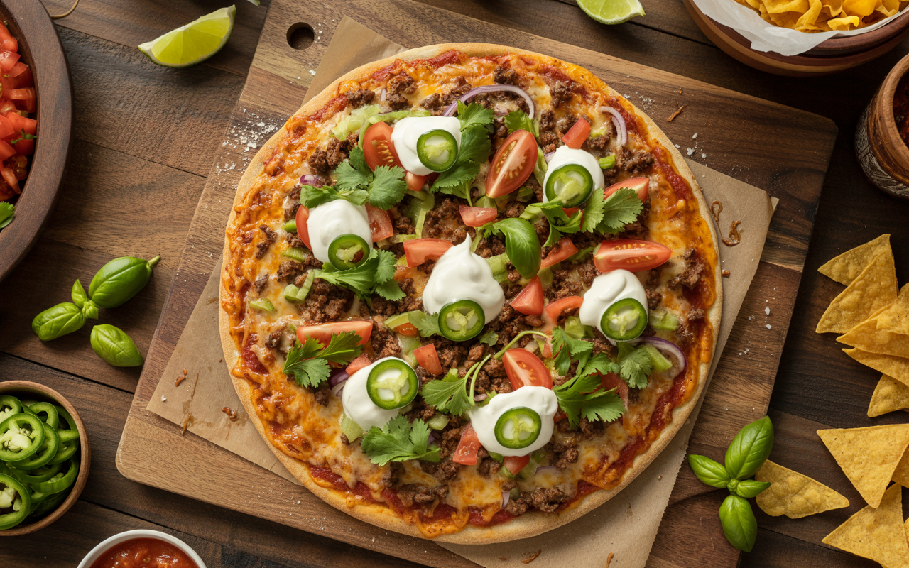 Recipe for Taco Pizza – The Perfect Fusion of Italian Comfort and Mexican Flavor!