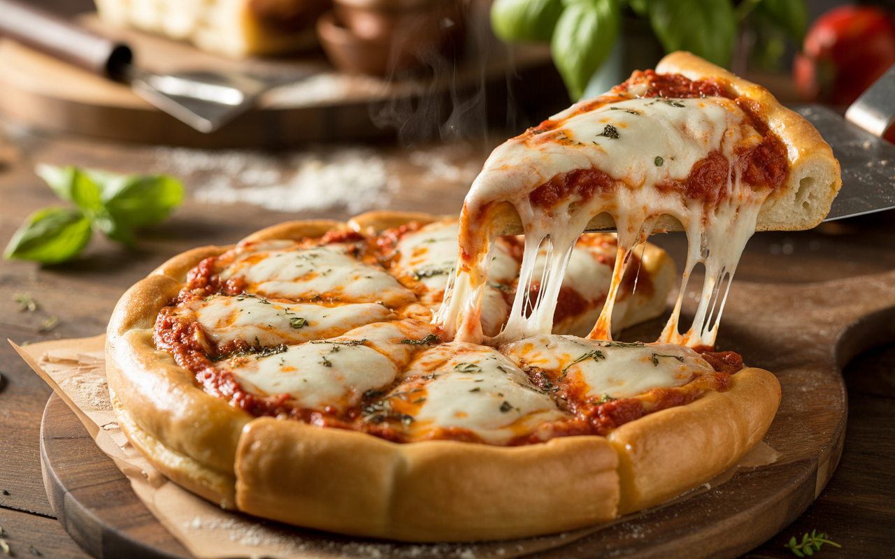 Homemade Stuffed Pizza Recipe | Cheesy Italian Classic