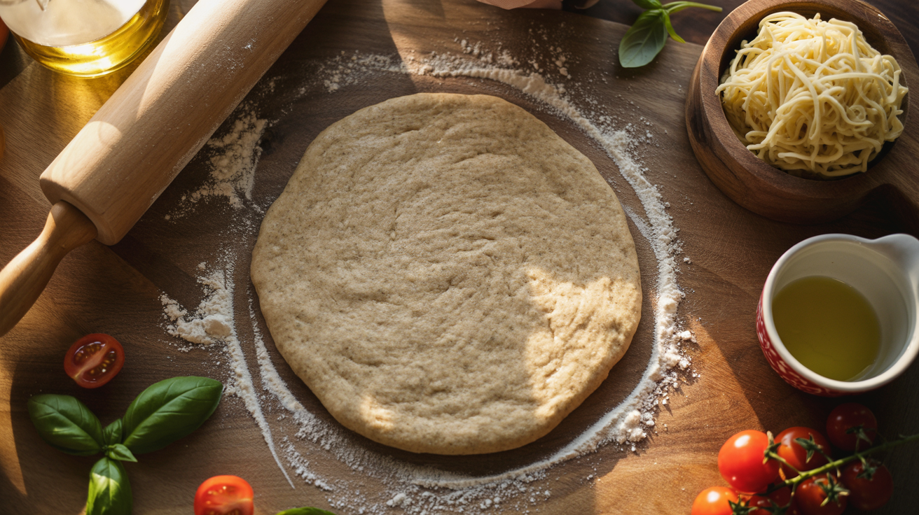 Whole Wheat Pizza Base Recipe | Healthy Homemade Italian Pizza Crust