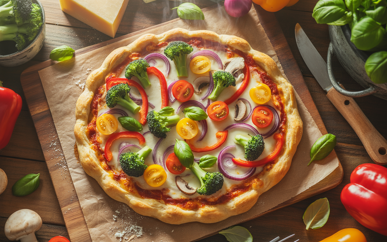 Recipe for Vegetable Pizza Made with Crescent Rolls – The Ultimate Veggie Lover’s Delight! 🍕✨