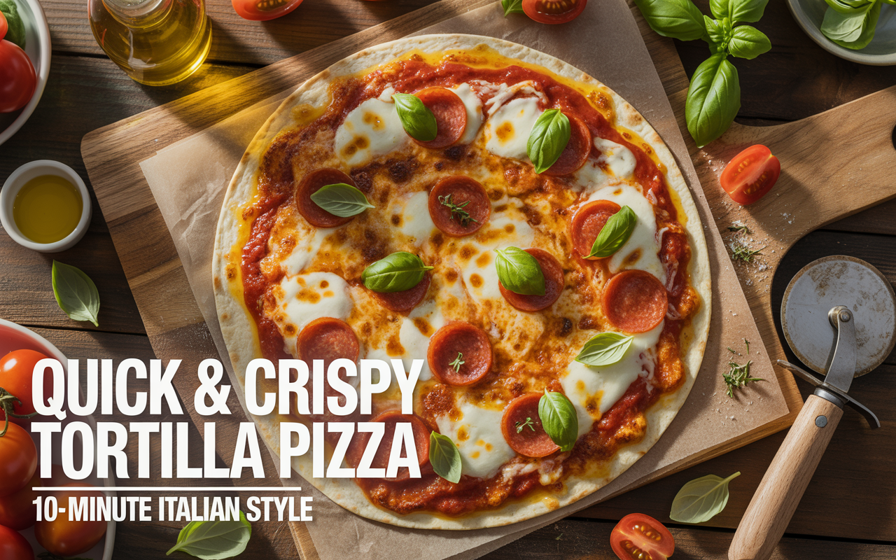 Quick & Crispy Recipe for Tortilla Pizza | 10-Minute Italian Style